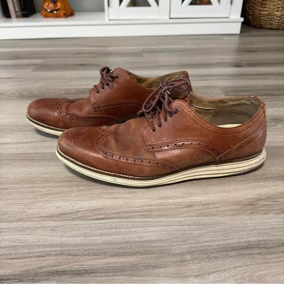 Cole Haan Grand Wingtip Oxfords Mens Size 10.5 M Brown Leather Lace Up C26471 - Picture 1 of 8